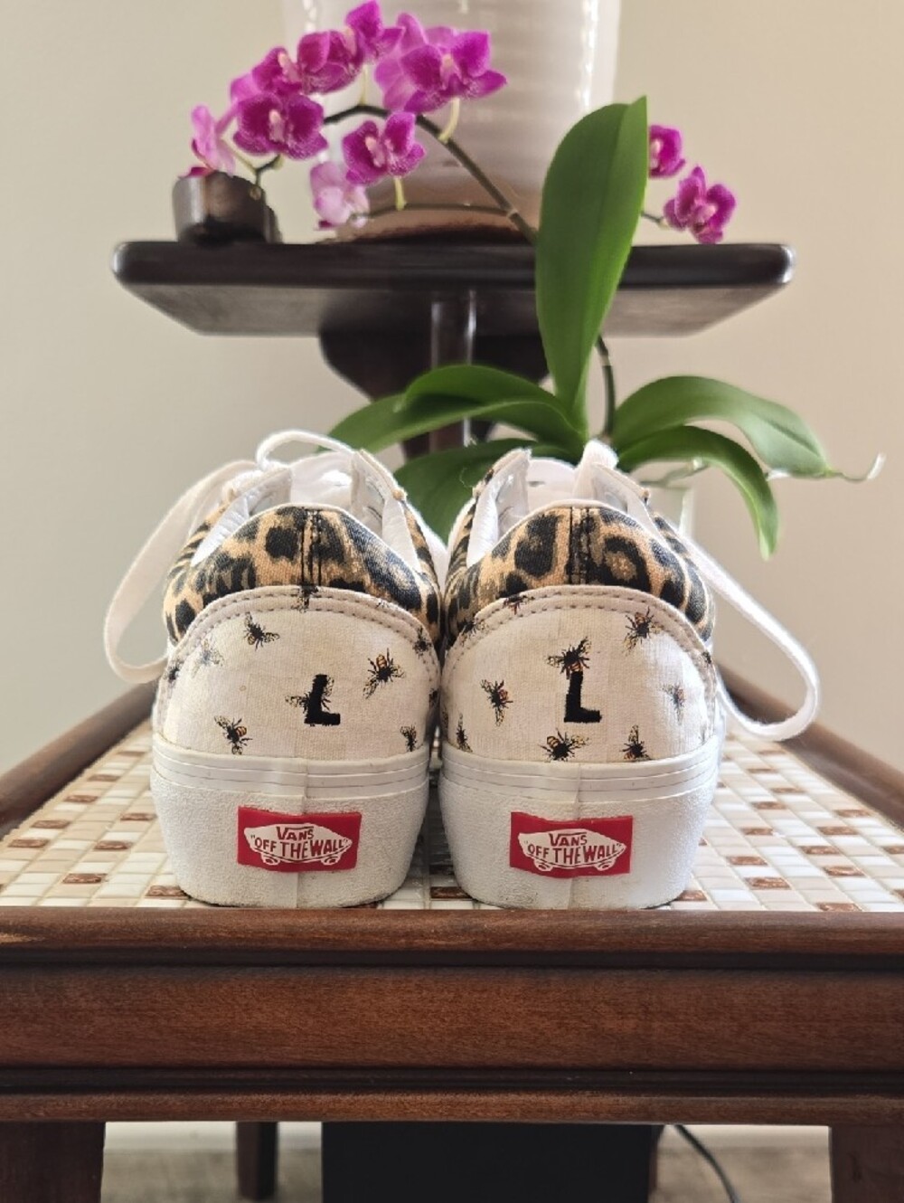 Vans Old Skool Platform Leopard Panels and Bee Print Size 6.5 - Picture 2 of 9